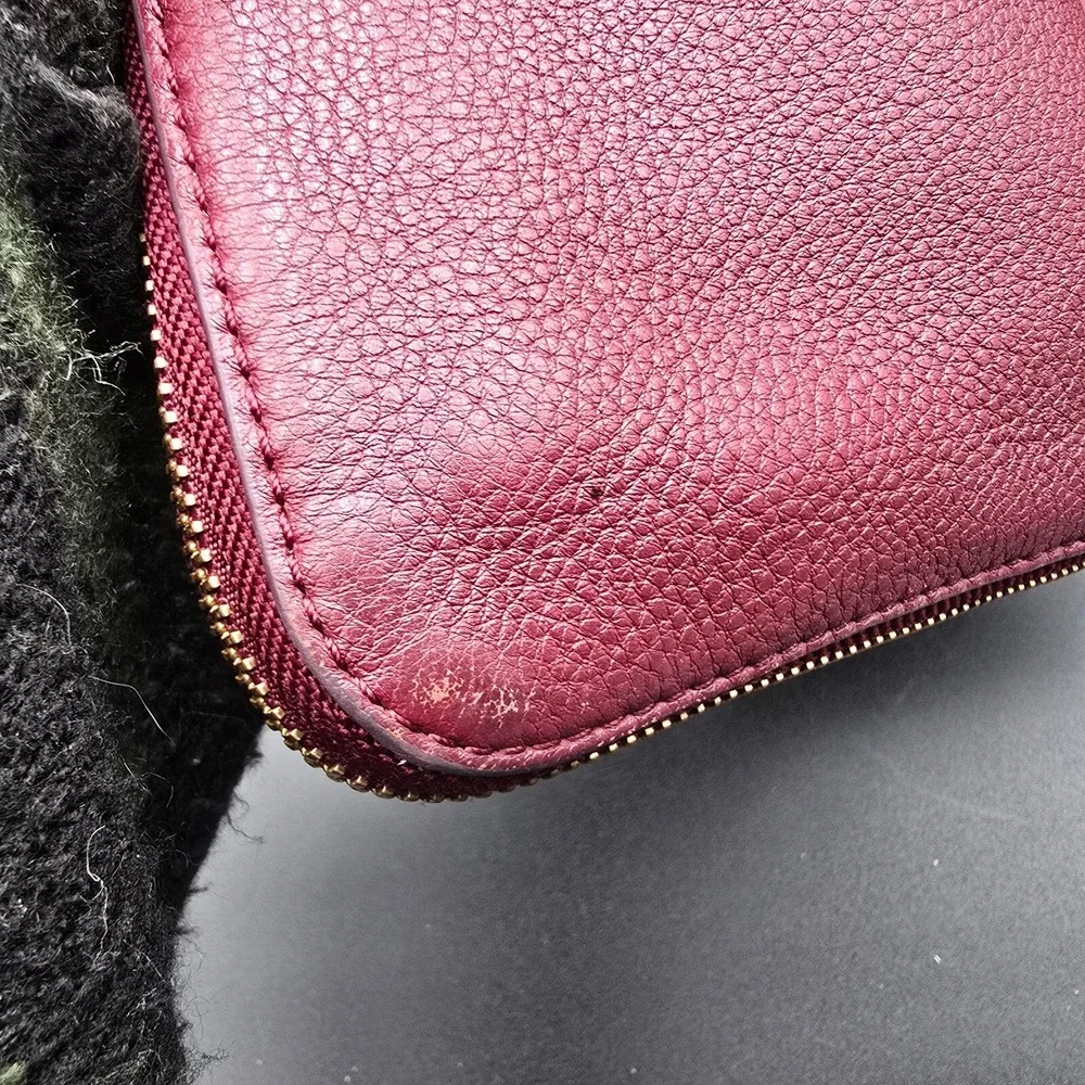 Fossil Preston Crossbody Purse Leather Slim Zip Expandable Shoulder Bag